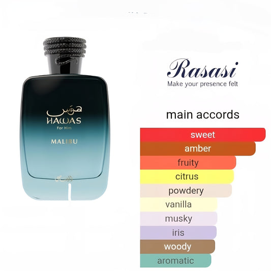 Rasasi Hawas Malibu For Him – Eau de Parfum 100ml (Men)